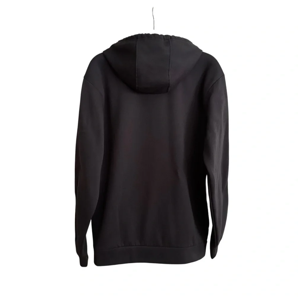 ADIDAS Black Camo Logo Three Stipe Hoodie Sweatshirt Graphic‎ Athletic Wear M
